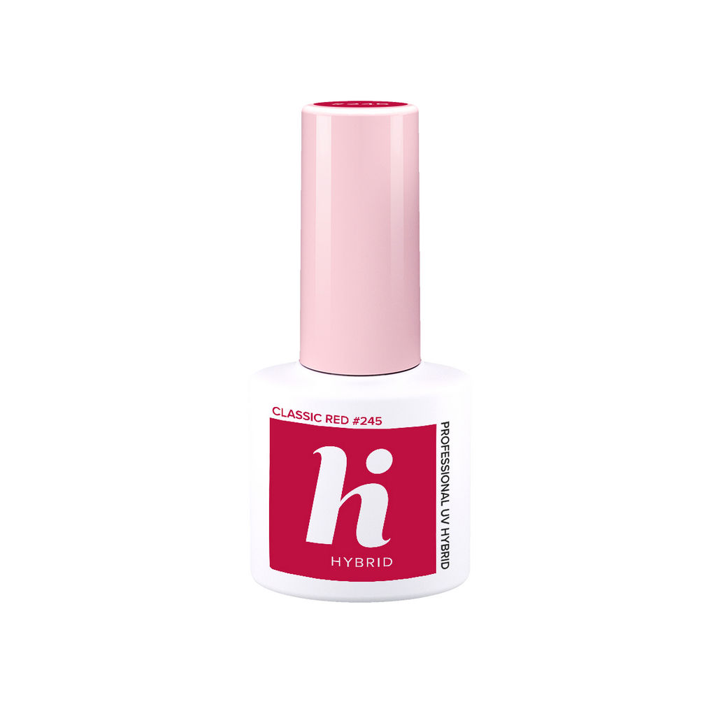 Lak za nohte Hi hybrid UV gel, 245 Classic red, 5 ml