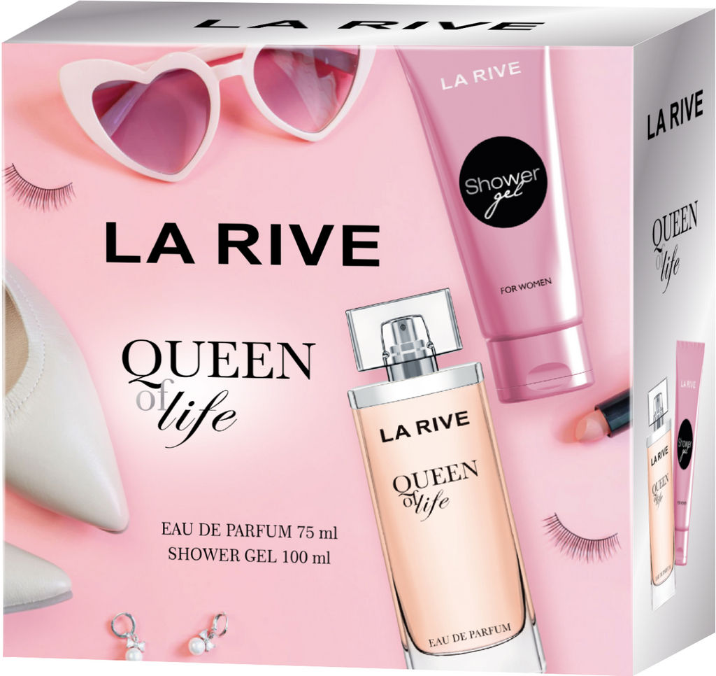 Darilni set La Rive, Queen Of Life, ženski, parfumska voda + gel za prhanje