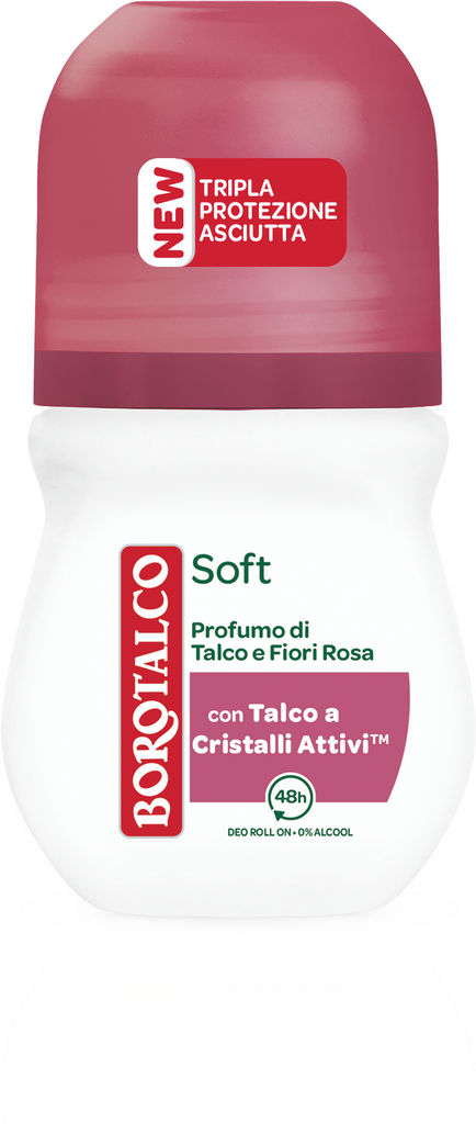 Dezodorant Borotalco, roll-on, Soft, ženski, 50 ml