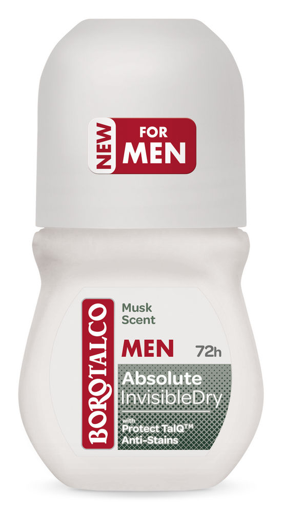 Dezodorant Borotalco roll-on man, Absolute Invisible Dry, 50 ml