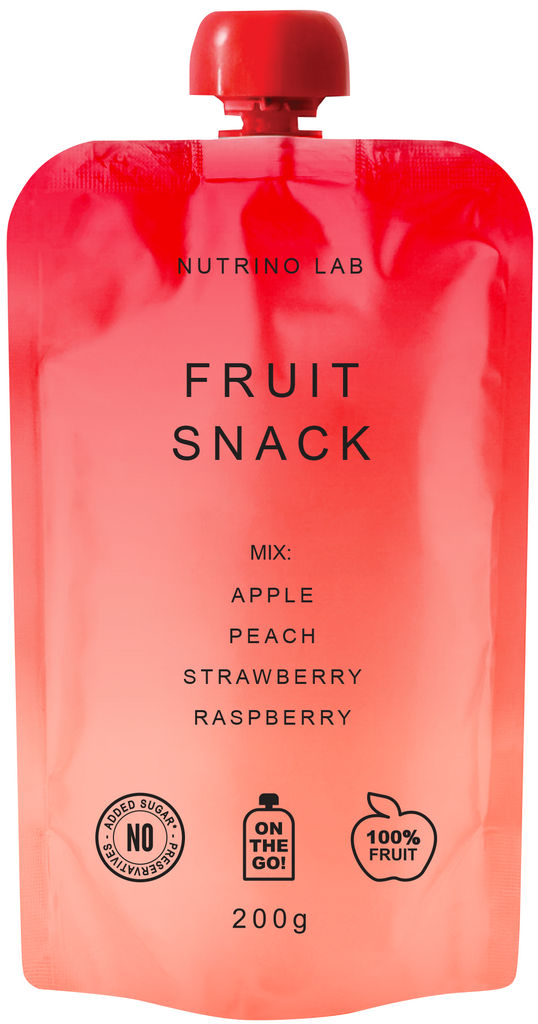 Kaša Nutrino Lab, Sadni snack, jabolko, breskev, jagoda, malina, 200 g