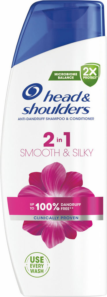 Head & Shoulders 2in1 Smooth & Silky Šampon proti Prhljaju za vse vrste las in lasišč.