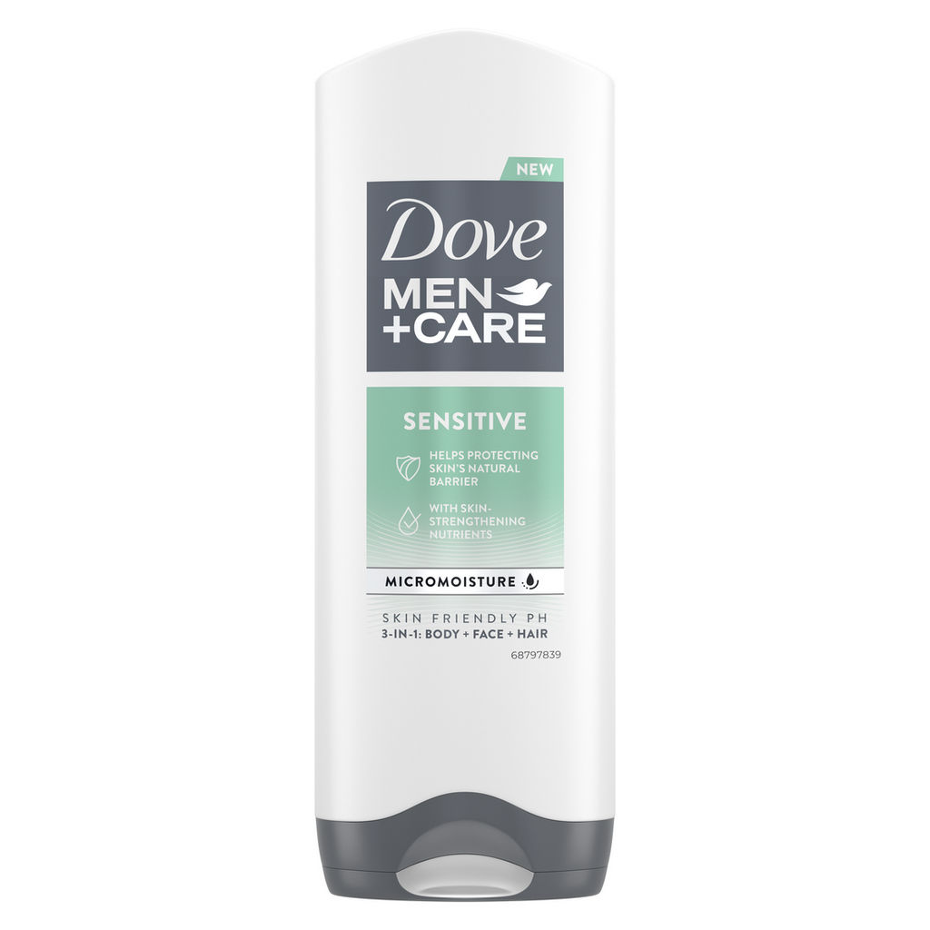 Gel za prhanje Dove Men, Care Sensitive 3 v 1, 250 ml