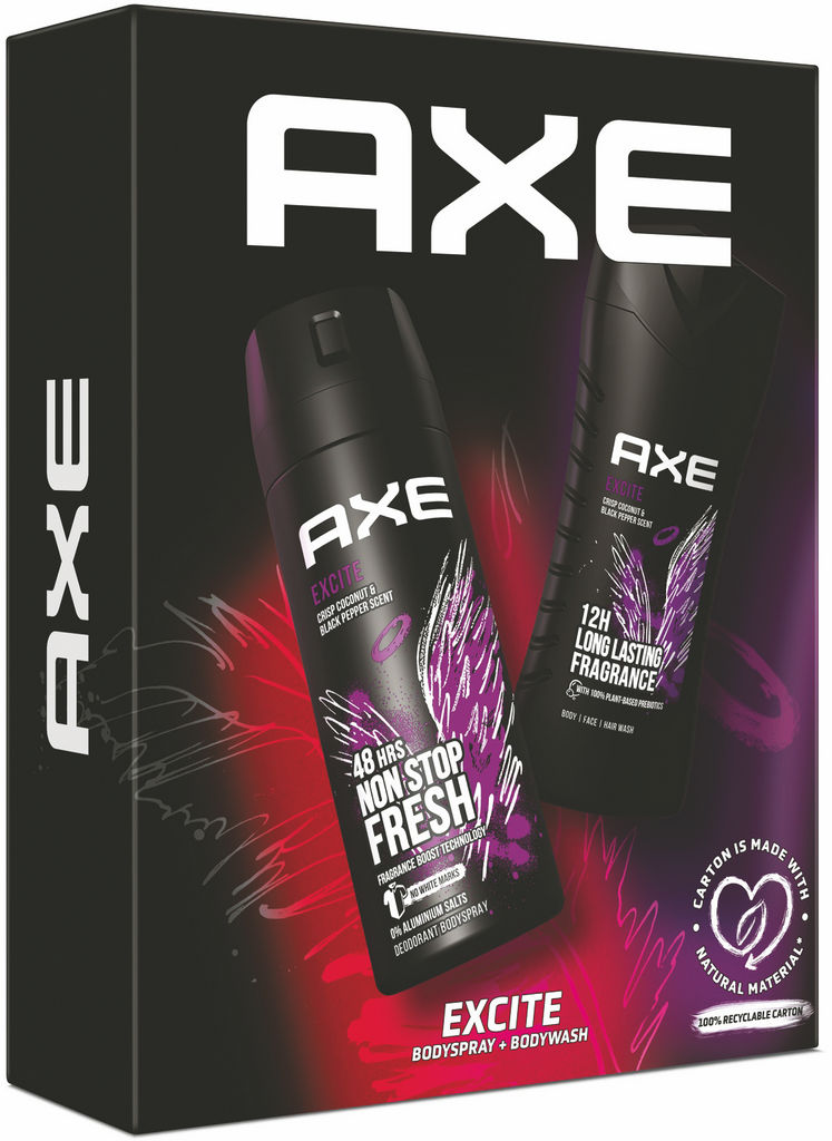 Darilni set Axe Eco1, Excite, deo spray, tuš gel