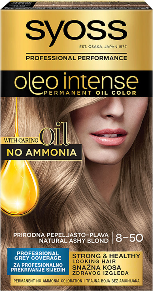 Barva za lase Syoss, Color Oleo 8 – 50 Natural Ashy Blond