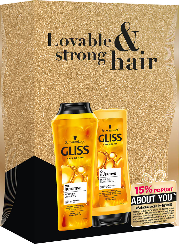 Darilni ser Gliss, Oil Nutrive, ženski, šampon, balzam za lase