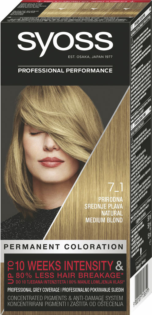 Barva za lase Syoss, 7 – 1, Natural Medium Blond
