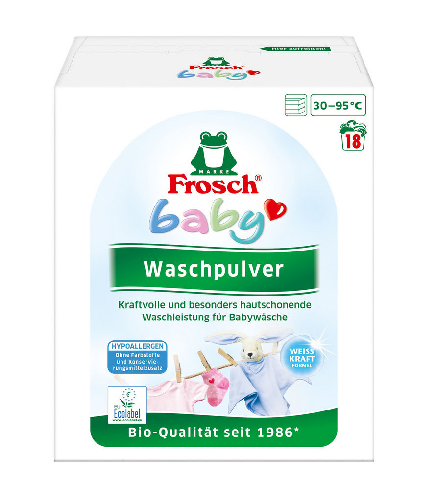 Detergent za pranje perila Frosch, baby, v prahu, 1,215 kg